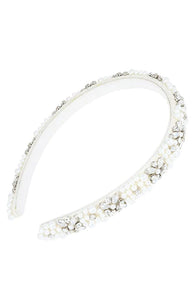 Hermosa Headband - White Pearl/Silver